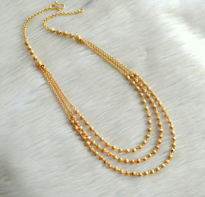 Gold tone multilayer designer ball necklace dj-42888