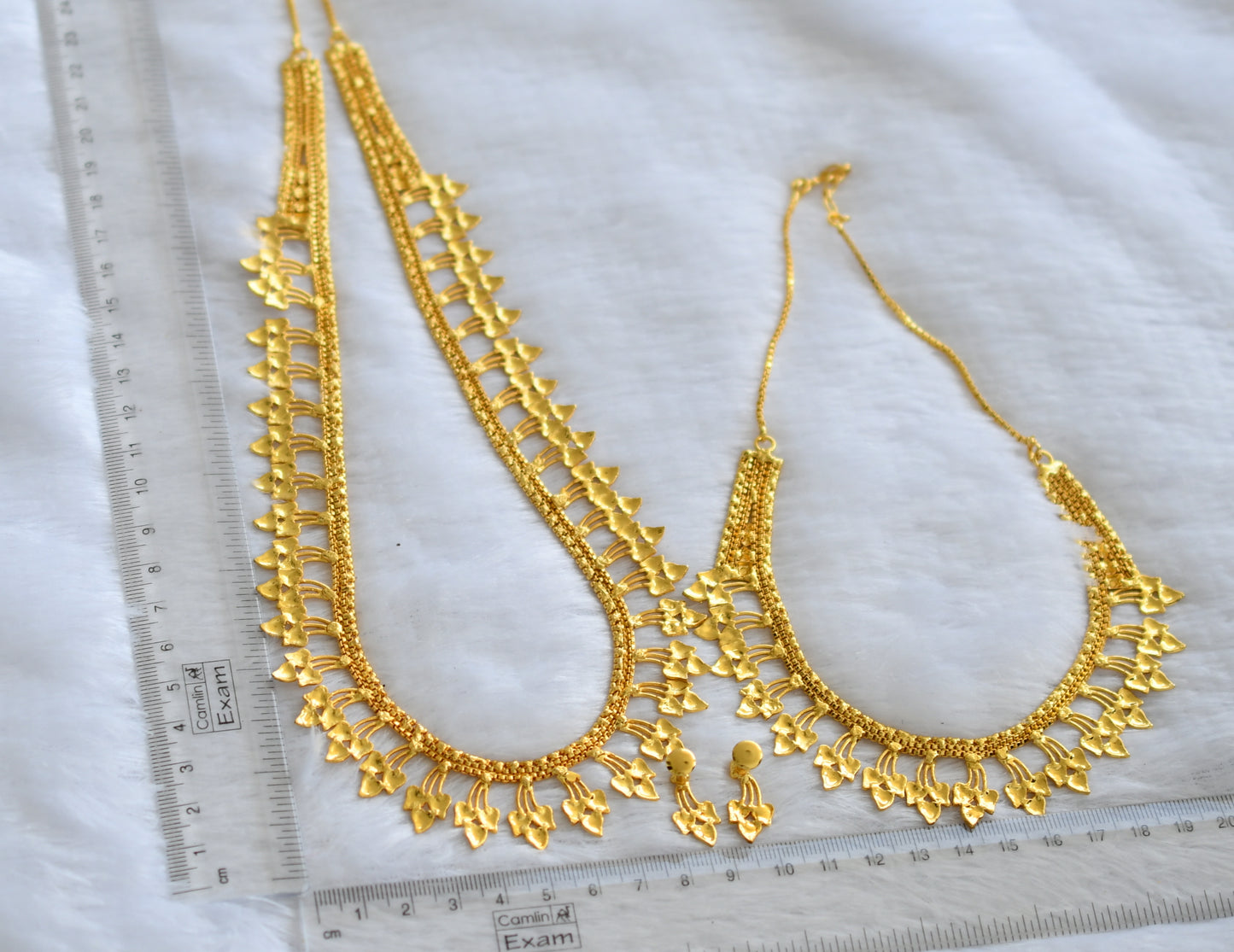 Gold tone leaf combo haar set dj-46177