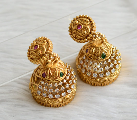 Matte finish kemp-green-white jhumkka dj-44394