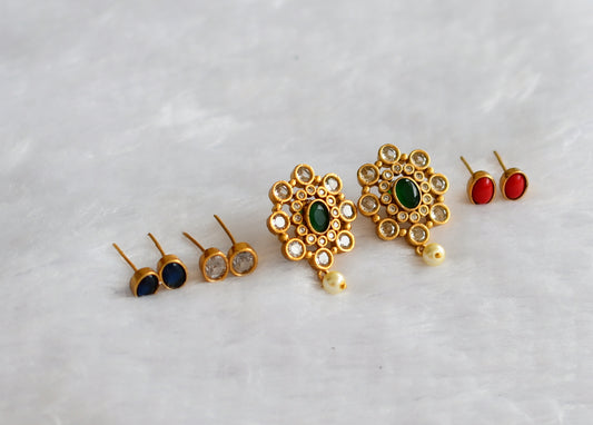 Matte finish flower color changeable earrings dj-46234