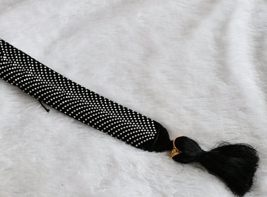 Stone studded velvet ready to wear braid/hair accessory dj-49746