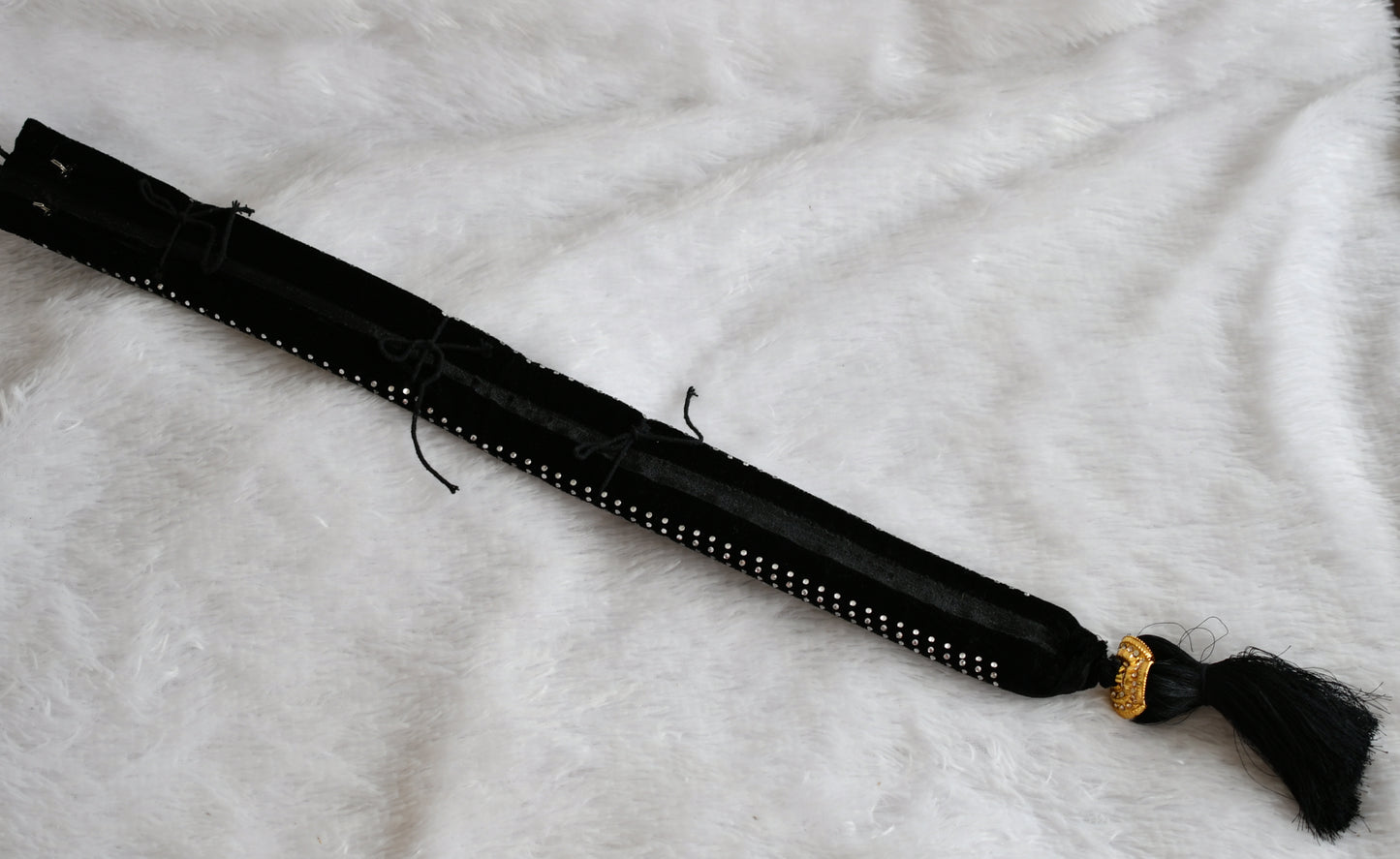 Stone studded velvet ready to wear braid/hair accessory dj-49746