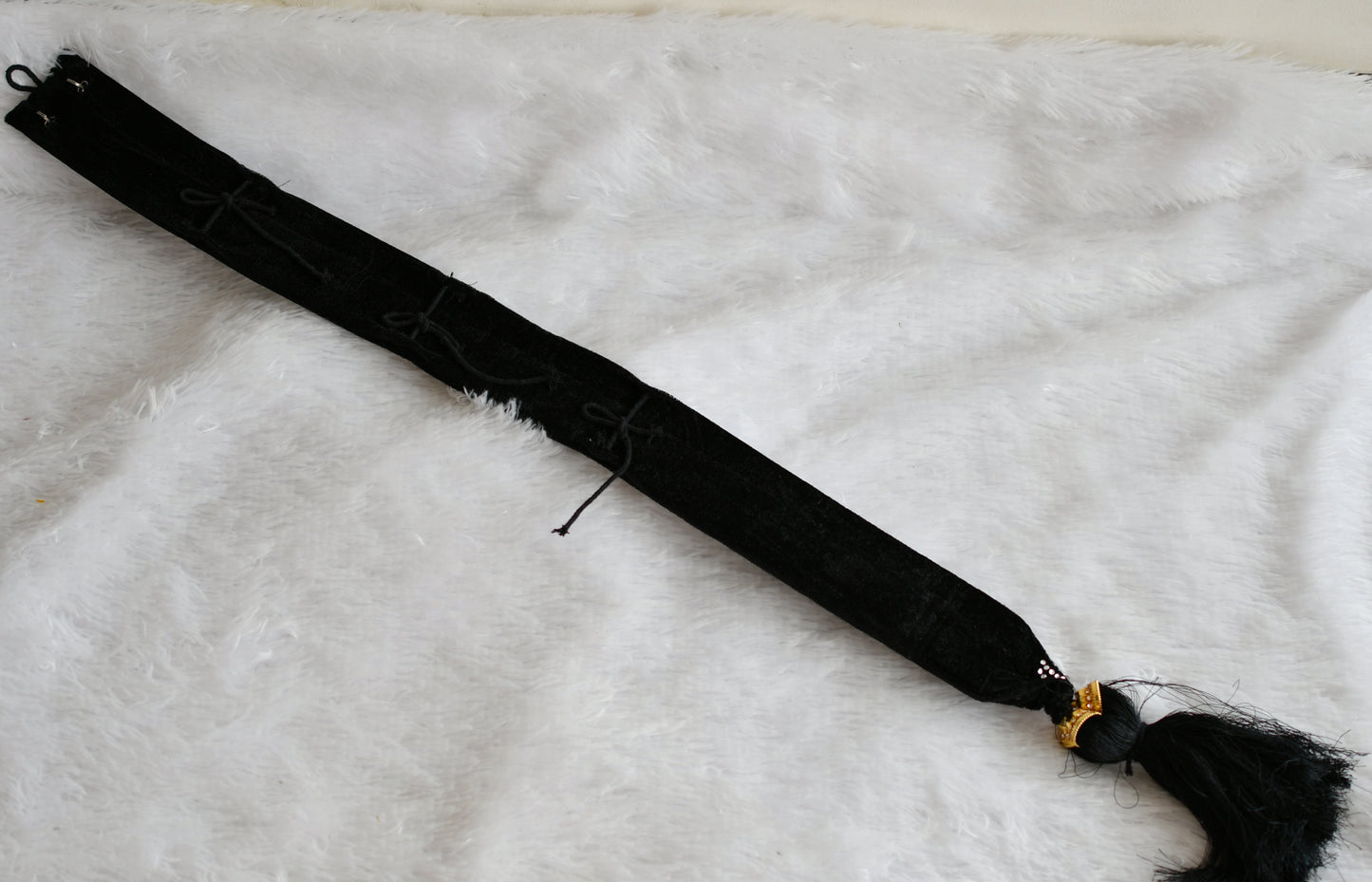 Stone studded velvet ready to wear braid/hair accessory dj-49745