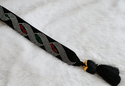 Stone studded velvet ready to wear braid/hair accessory dj-49747