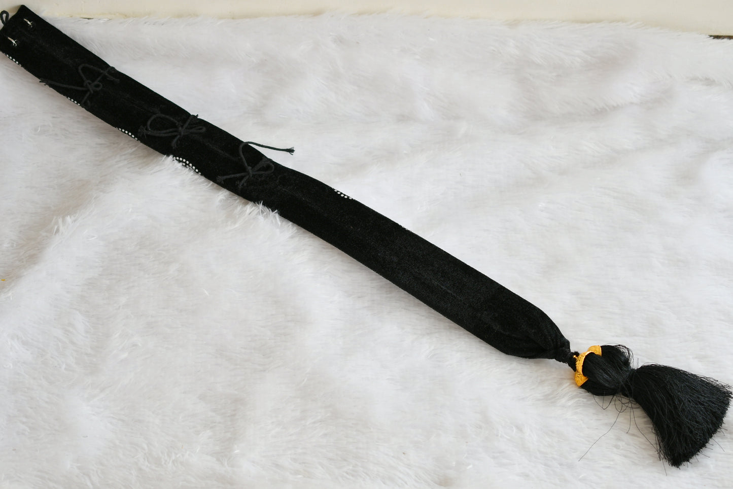 Stone studded velvet ready to wear braid/hair accessory dj-49747