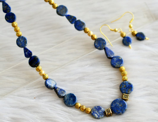 Antique blue beads hand made necklace set dj-44440