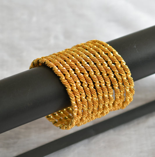 Gold tone kerala style set of 12 bangles(2.4) dj-46248
