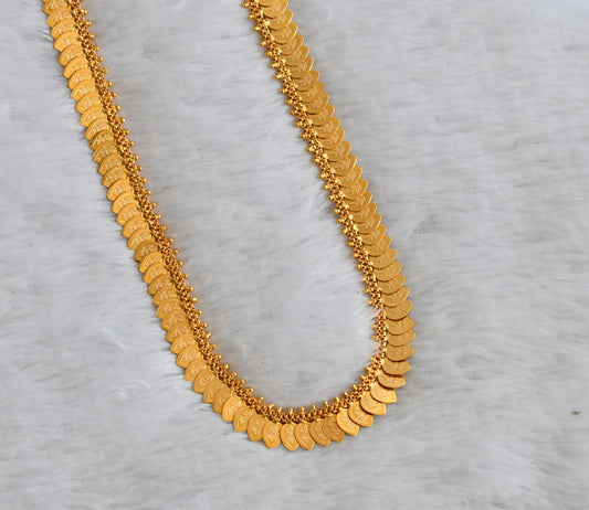 Gold tone 35 inches kerala style lakshmi leaf coin long haar dj-49760