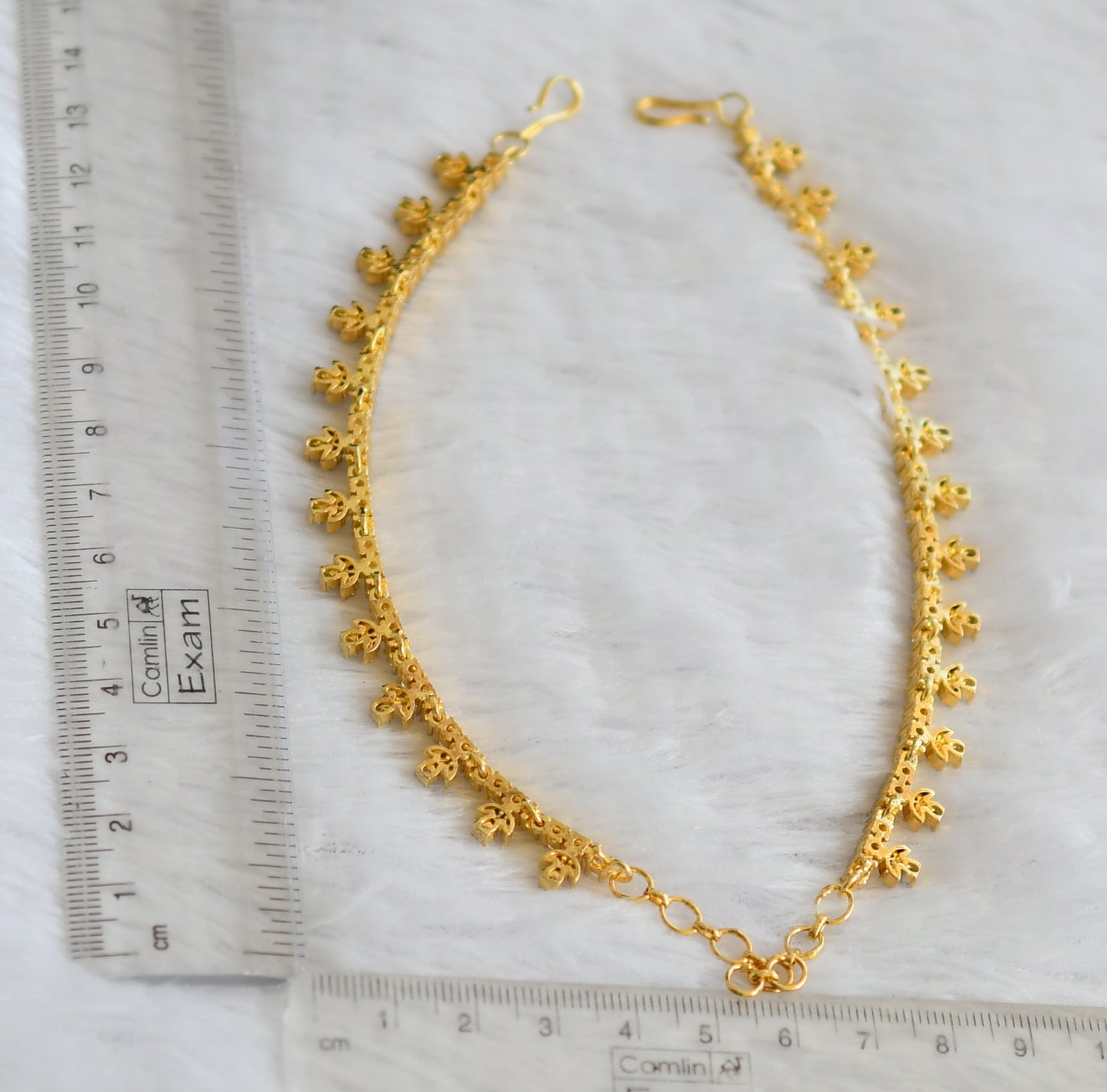 Two tone cz white stone ear side chain dj-49795