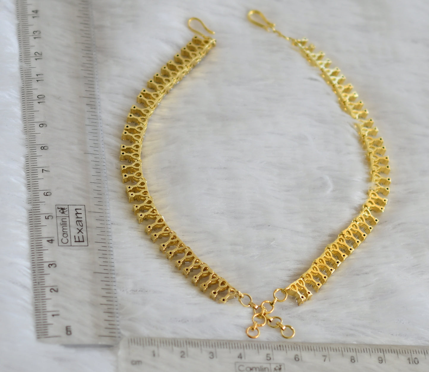 Two tone cz white stone ear side chain dj-49798