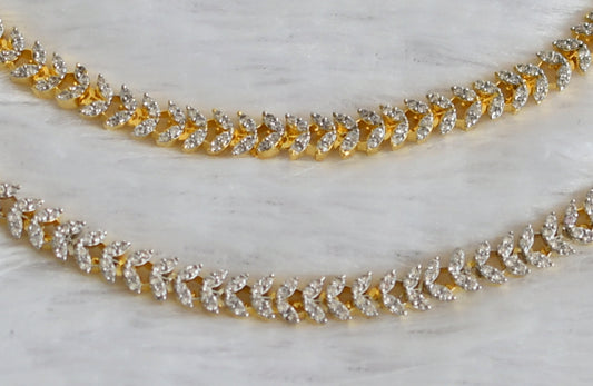 Two tone cz white stone ear side chain dj-49797