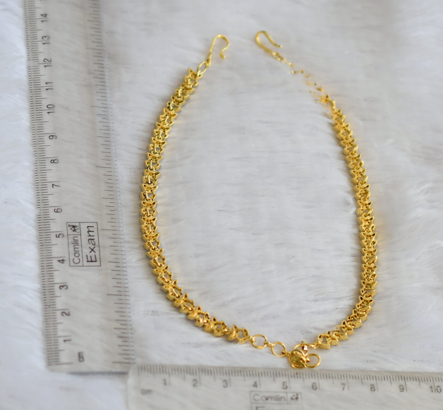 Two tone cz white stone ear side chain dj-49797