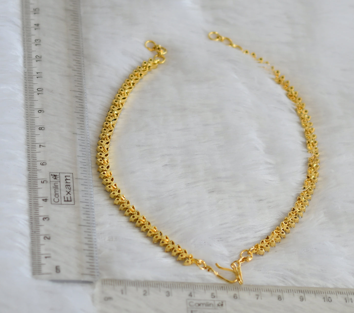 Two tone cz white stone ear side chain dj-49796