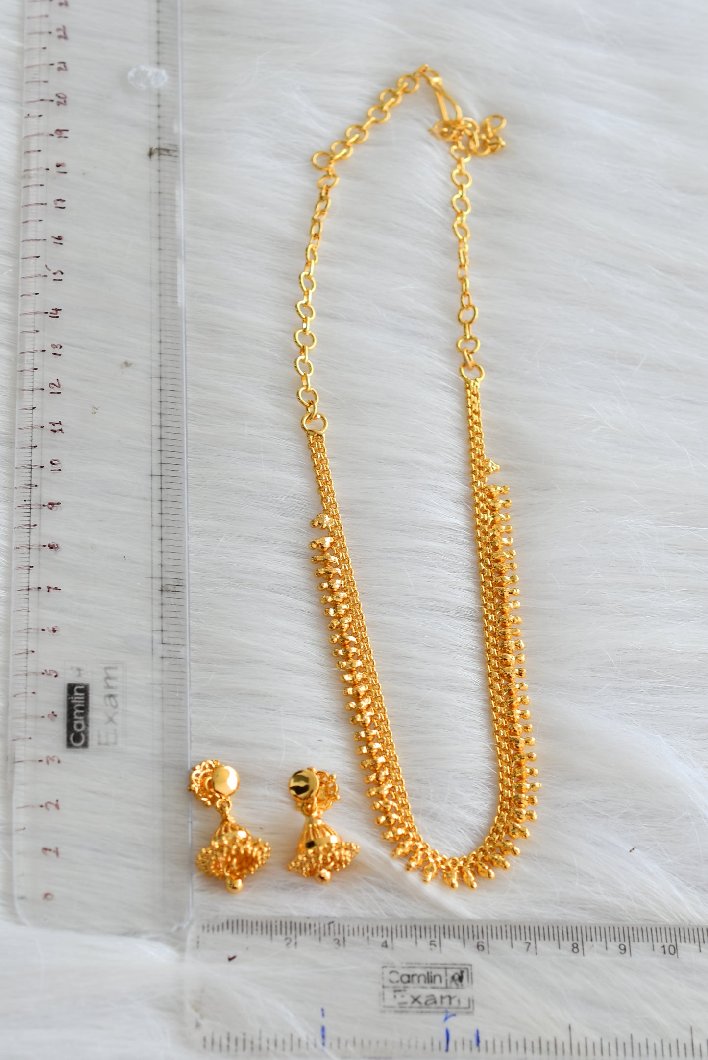 Gold tone Kerala style necklace set dj-42989