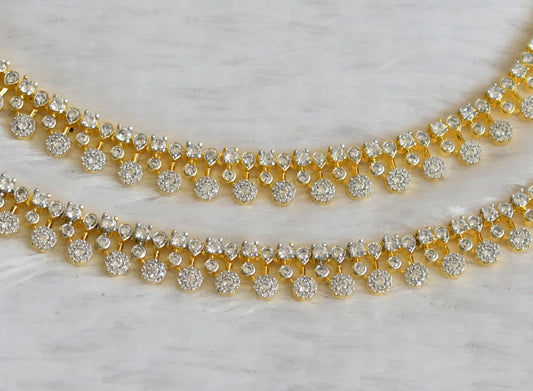 Two tone cz white stone ear side chain dj-49794