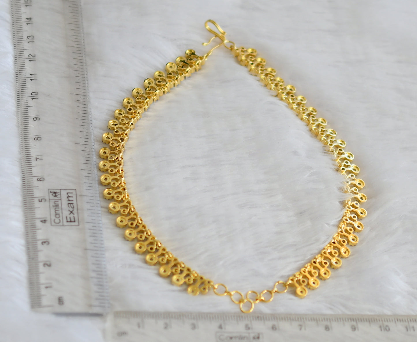 Two tone cz white stone ear side chain dj-49794