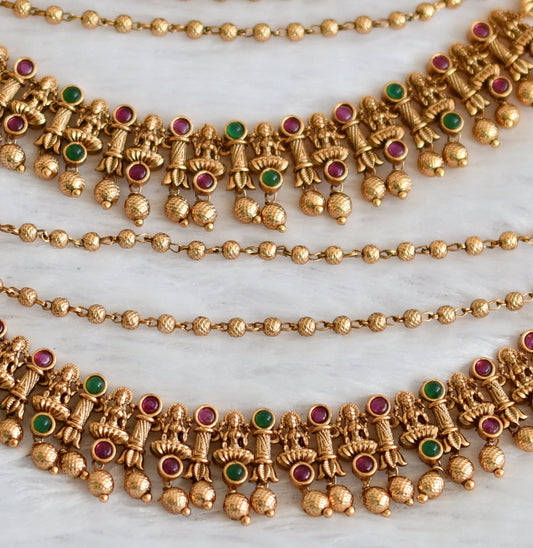 Matte finish kemp-green lakshmi layered ear side chain dj-49807