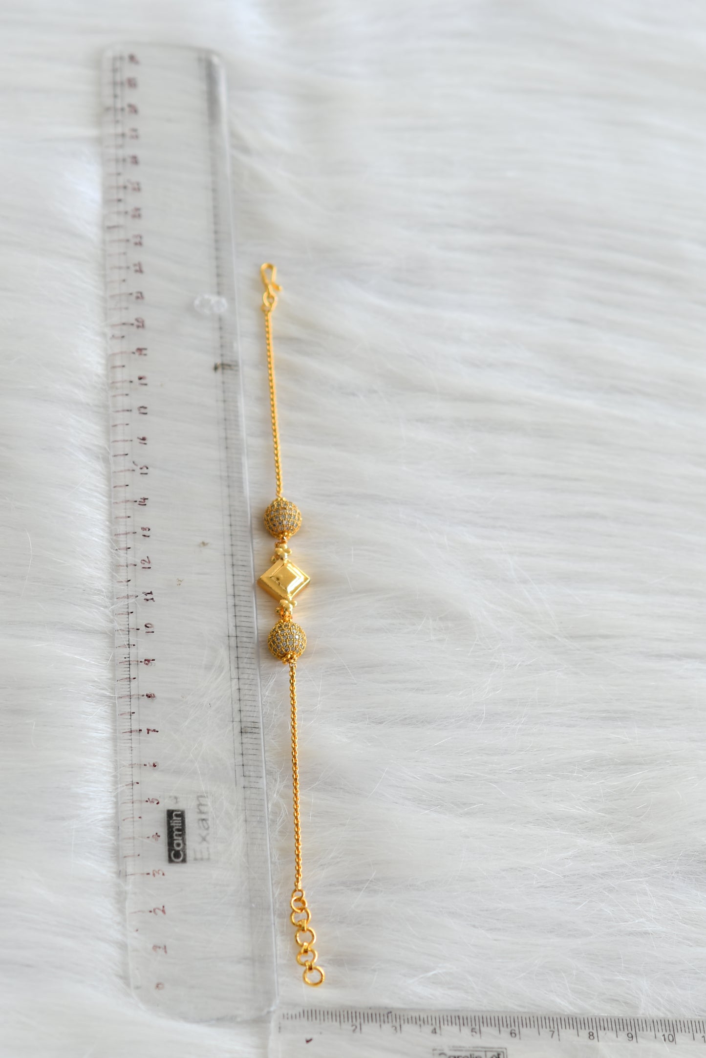 Gold tone cz ball bracelet dj-43008