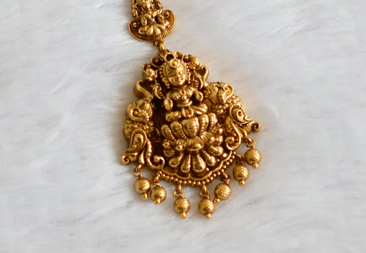 Antique gold tone lakshmi elephant peacock tikka dj-49831