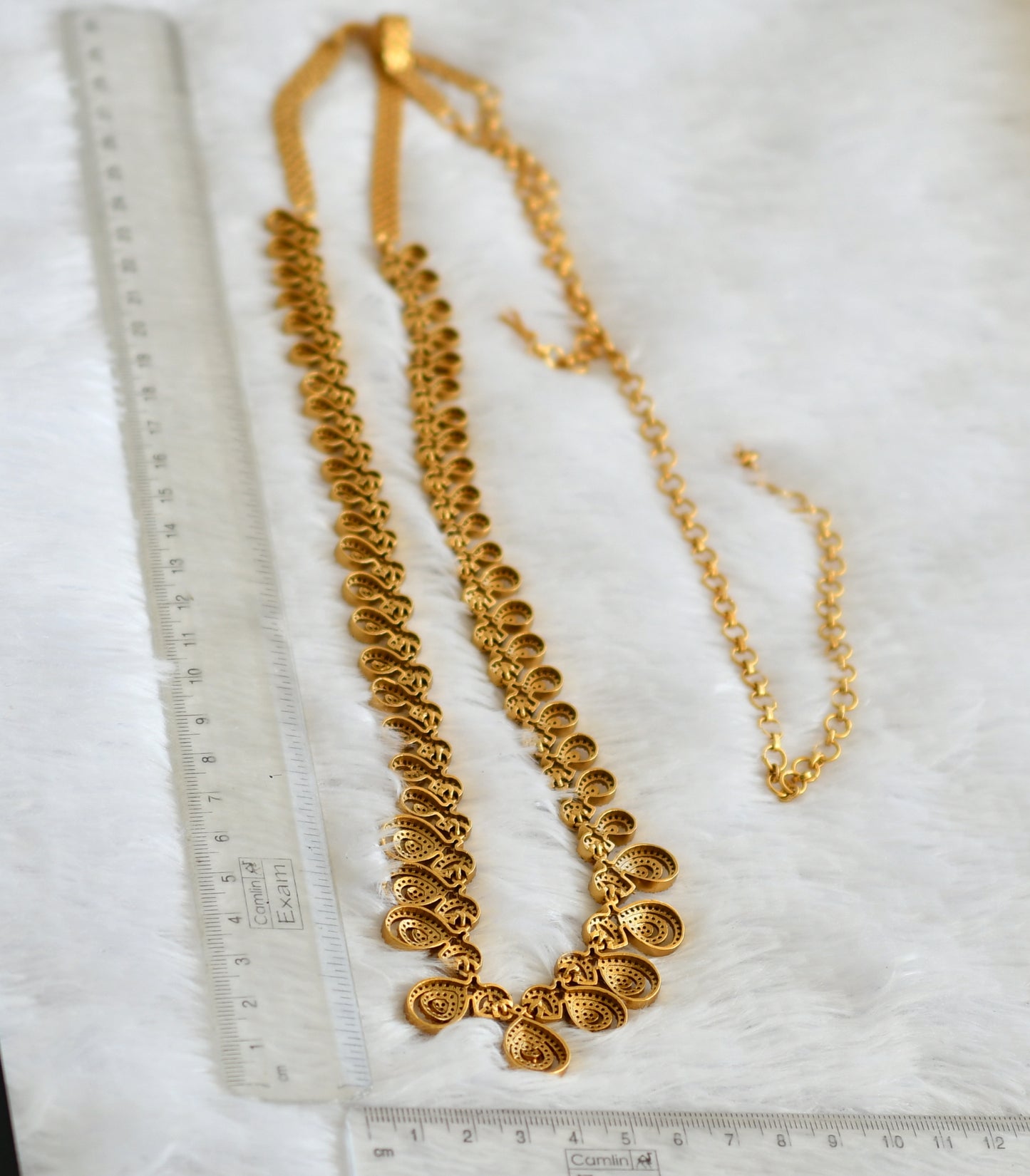 Matte finish cz-ruby-green hip/waist chain dj-49844