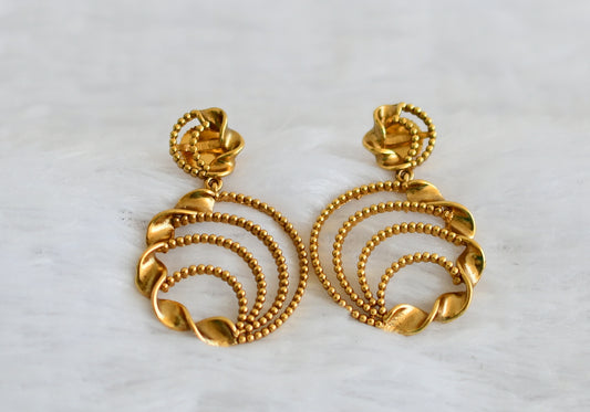 Matte finish round earrings dj-49852