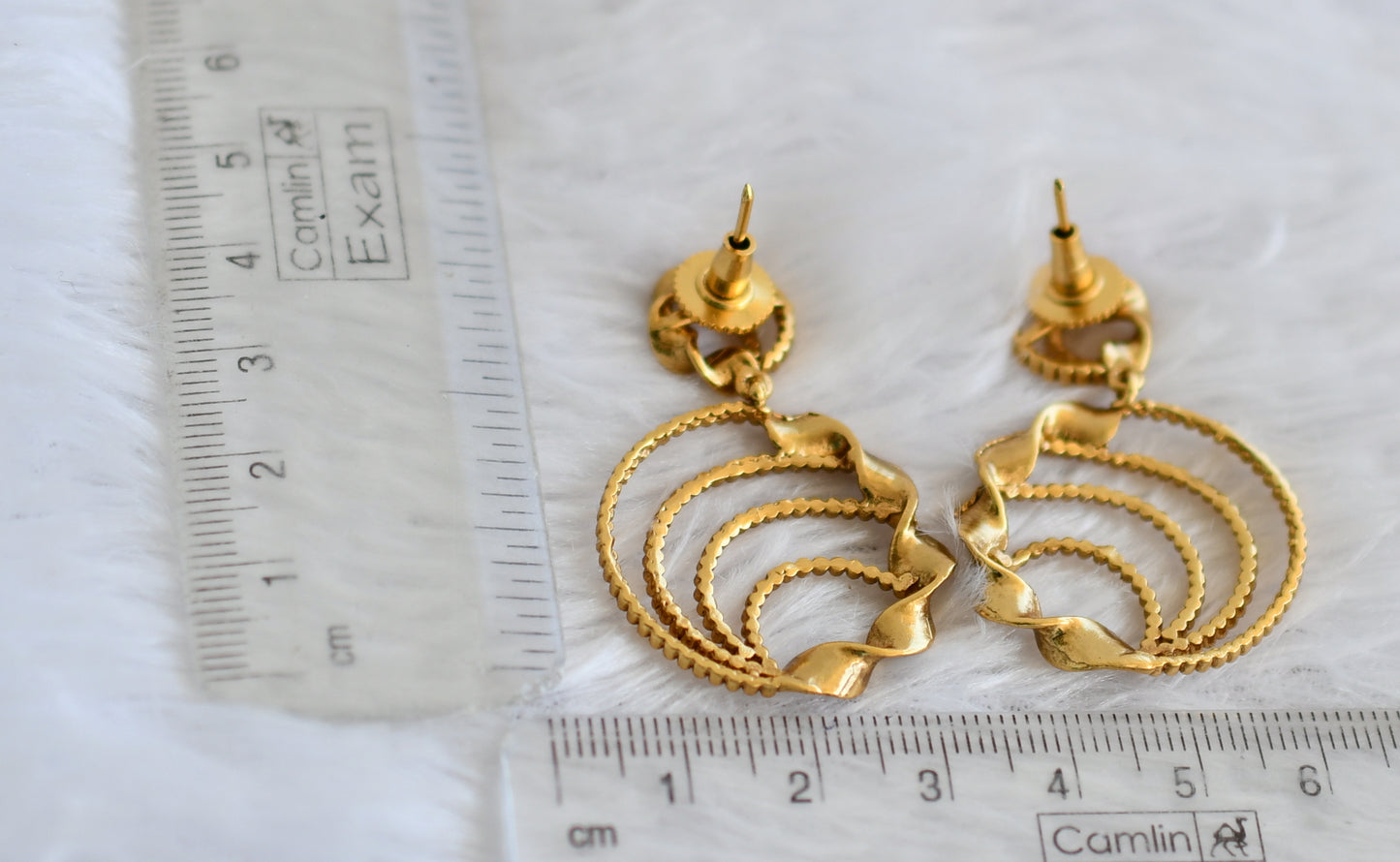 Matte finish round earrings dj-49852