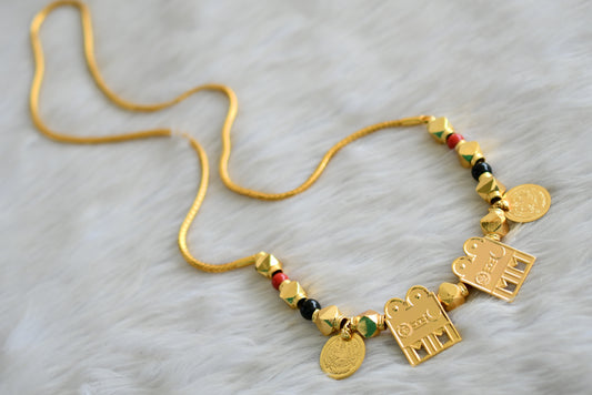 Gold tone South Indian style Sun-moon-Shiva mangalyam dj-43042