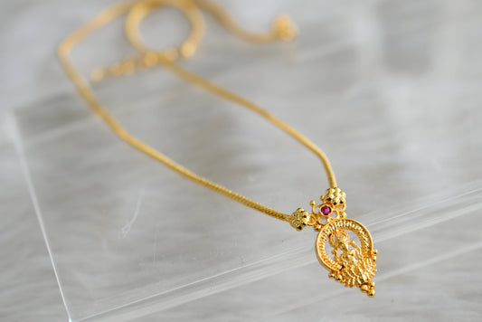 Gold tone Kerala style pink Lakshmi chain dj-43047
