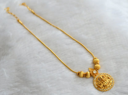 Gold tone cz white kerala style lakshmi peacock kodi necklace dj-46351