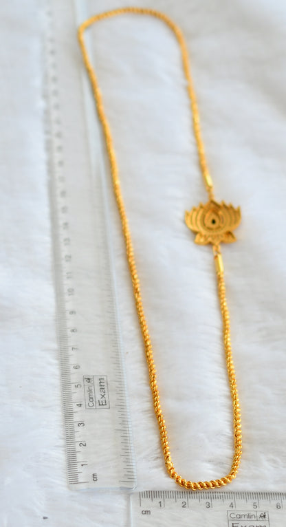 Gold tone blue stone lotus rope chain mugappu chain dj-46386