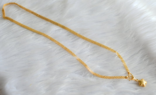 Gold tone 18 inches chain with star pendant dj-43119