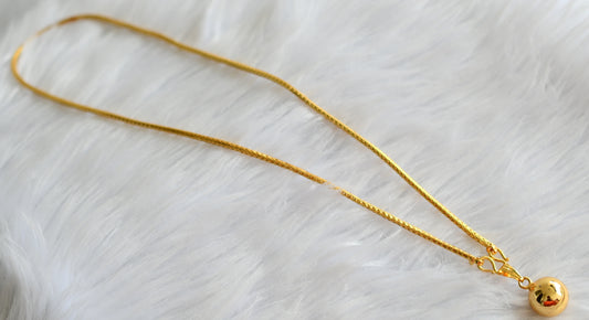 Gold tone 18 inches chain with ball pendant dj-43120