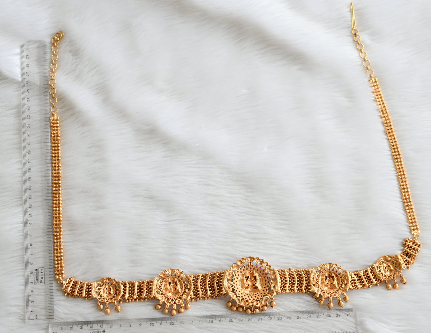 Matte finish kemp-green lakshmi cluster waist chain/hip chain dj-44658