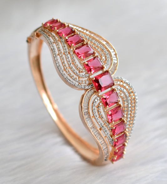 Rose gold tone pink high end cz bracelet dj-30658