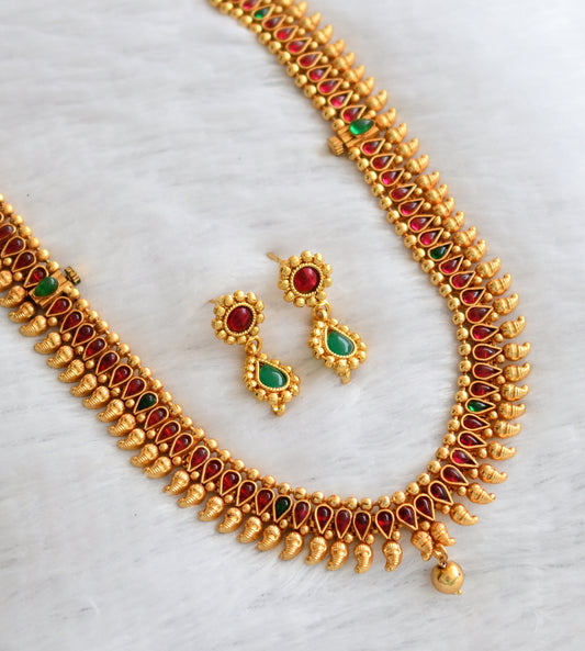 Antique gold tone 2 in 1 Kemp-green Mango Haar Set - DJ16852