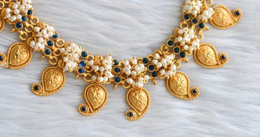 Matte finish blue mango necklace set dj-06981