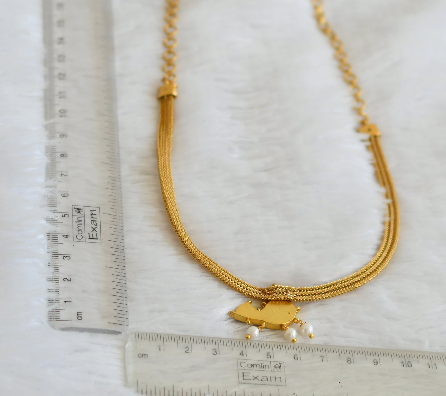 Matte finish white kundan jadau bird necklace dj-50095