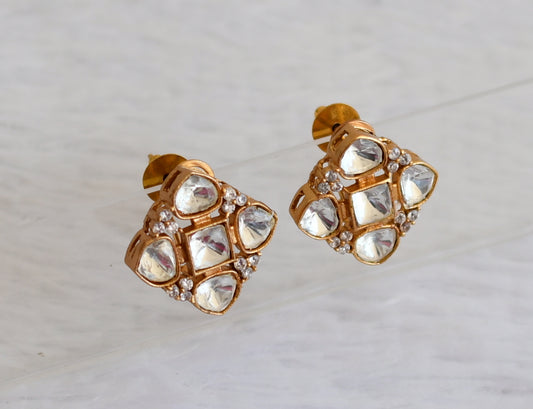 Matte finish white moissanite stone stud/earrings dj-50172
