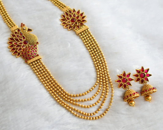 Beautiful Antique Kemp Multi Layer Peacock Mugaapu Necklace Set-dj04361