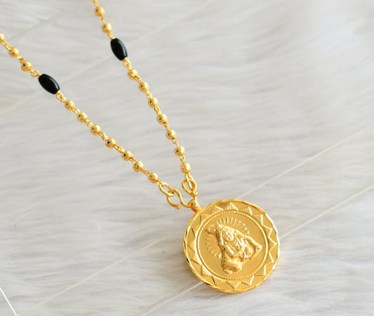 Gold tone 24 inches karimani chain with krishna round pendant dj-44805