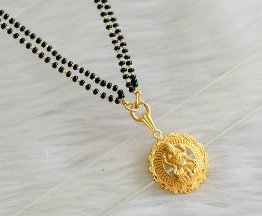 Gold tone 24 inches karimani mangalsutra chain with lakshmi round pendant dj-44802