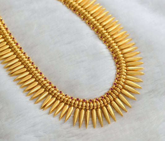 Gold look alike ad pink stone mulla mottu haar dj-46561