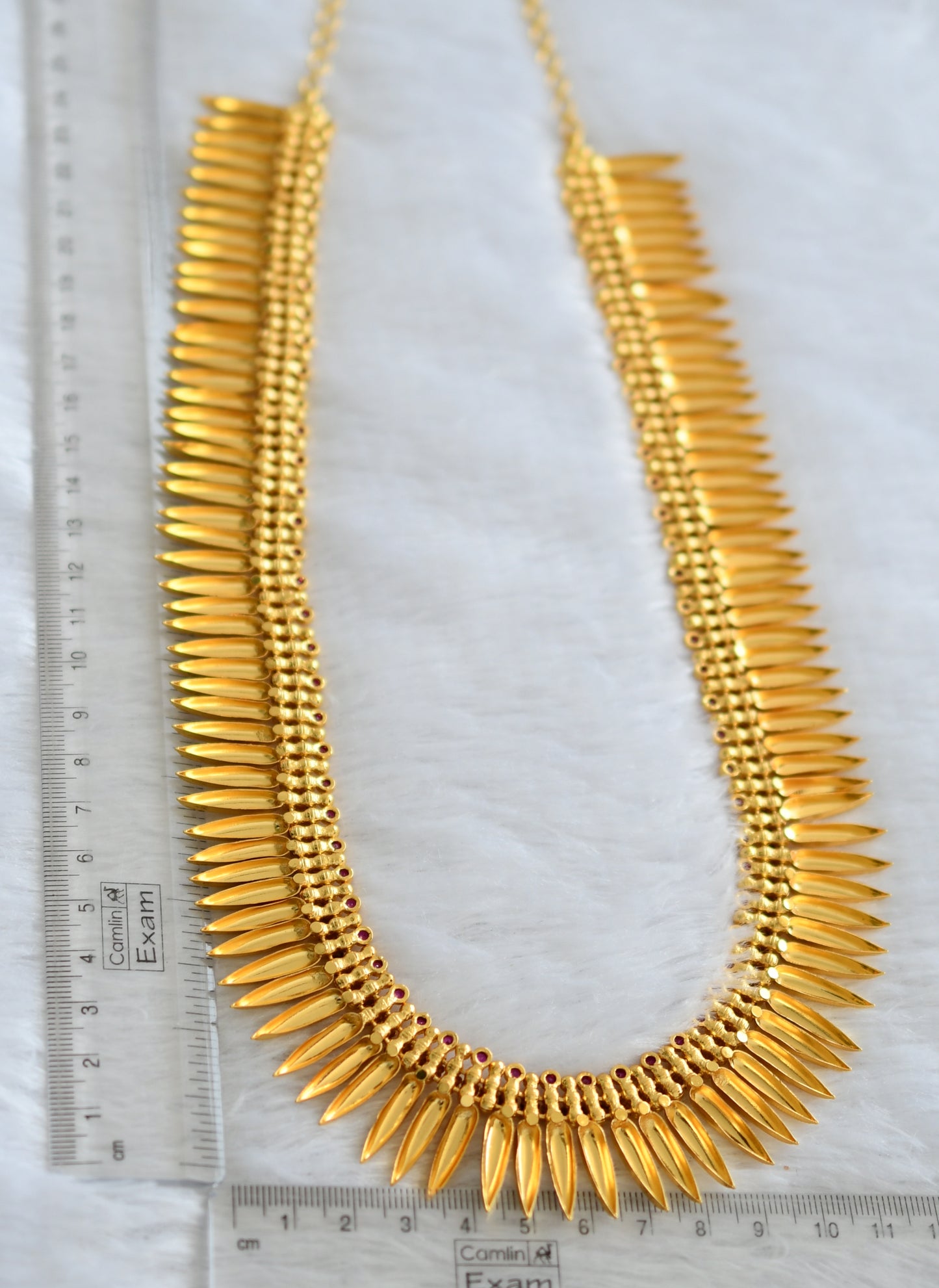 Gold look alike ad pink stone mulla mottu haar dj-46561