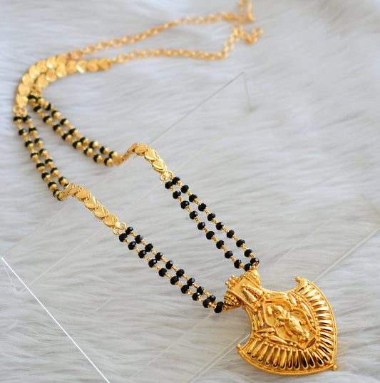 Gold tone double layer karimani chain with krishna pendant dj-44817