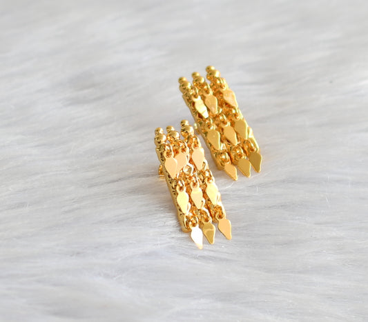 Gold-Tone Kerala-Style Elakka Thali Earrings dj-43311