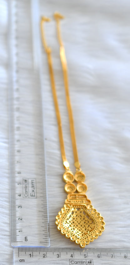 Gold tone black stone necklace dj-43347