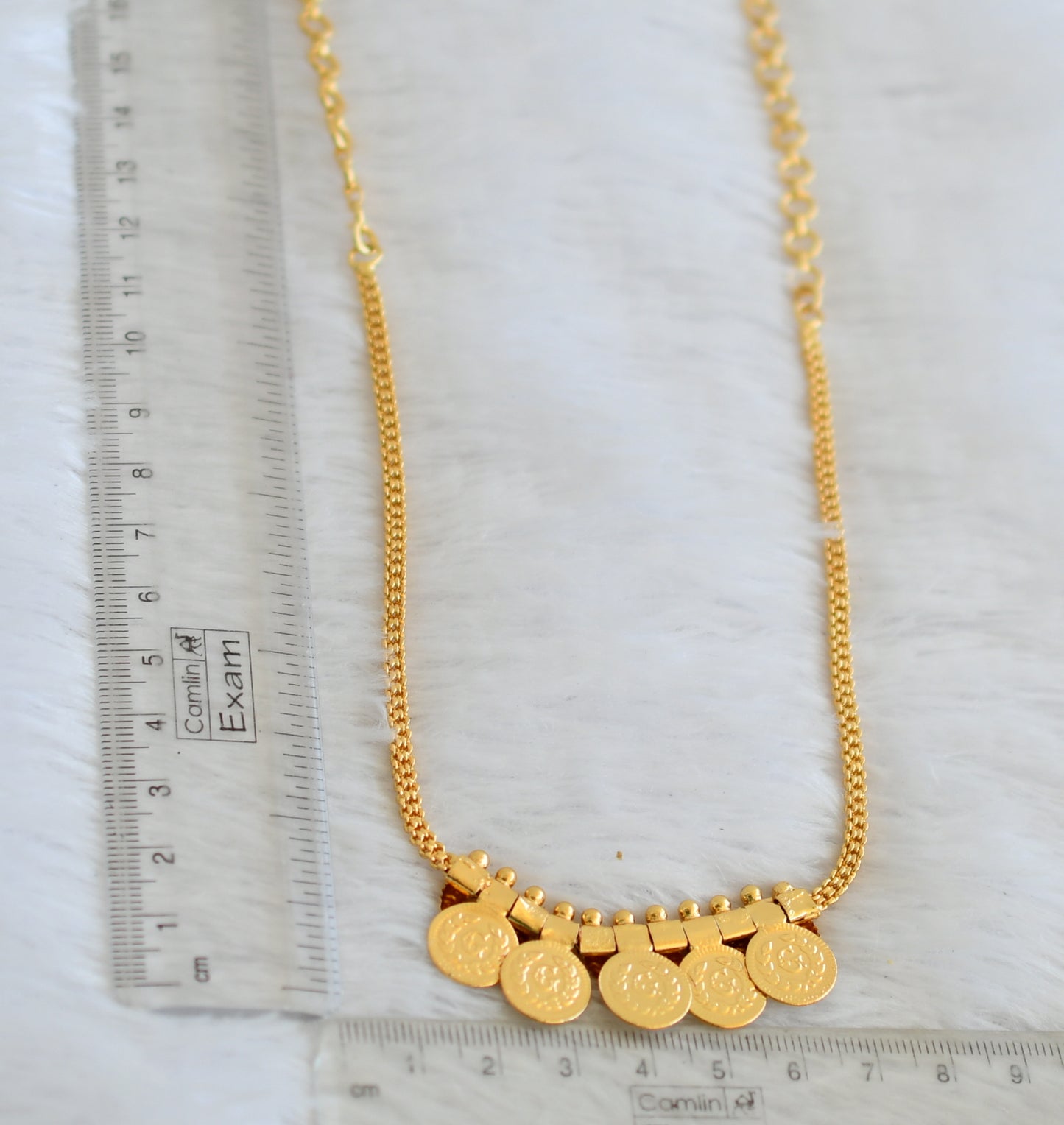Gold tone kerala style lakshmi coin necklace dj-50290