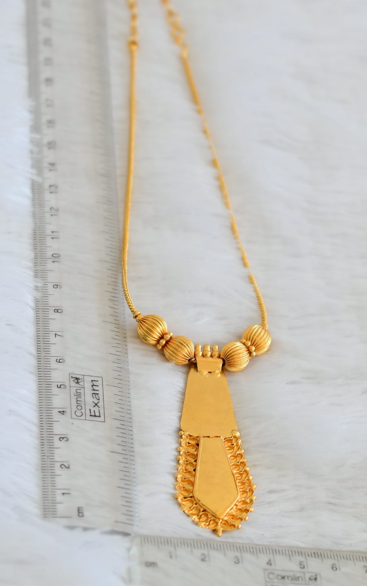 Gold tone kerala style red nagapadam necklace dj-50305