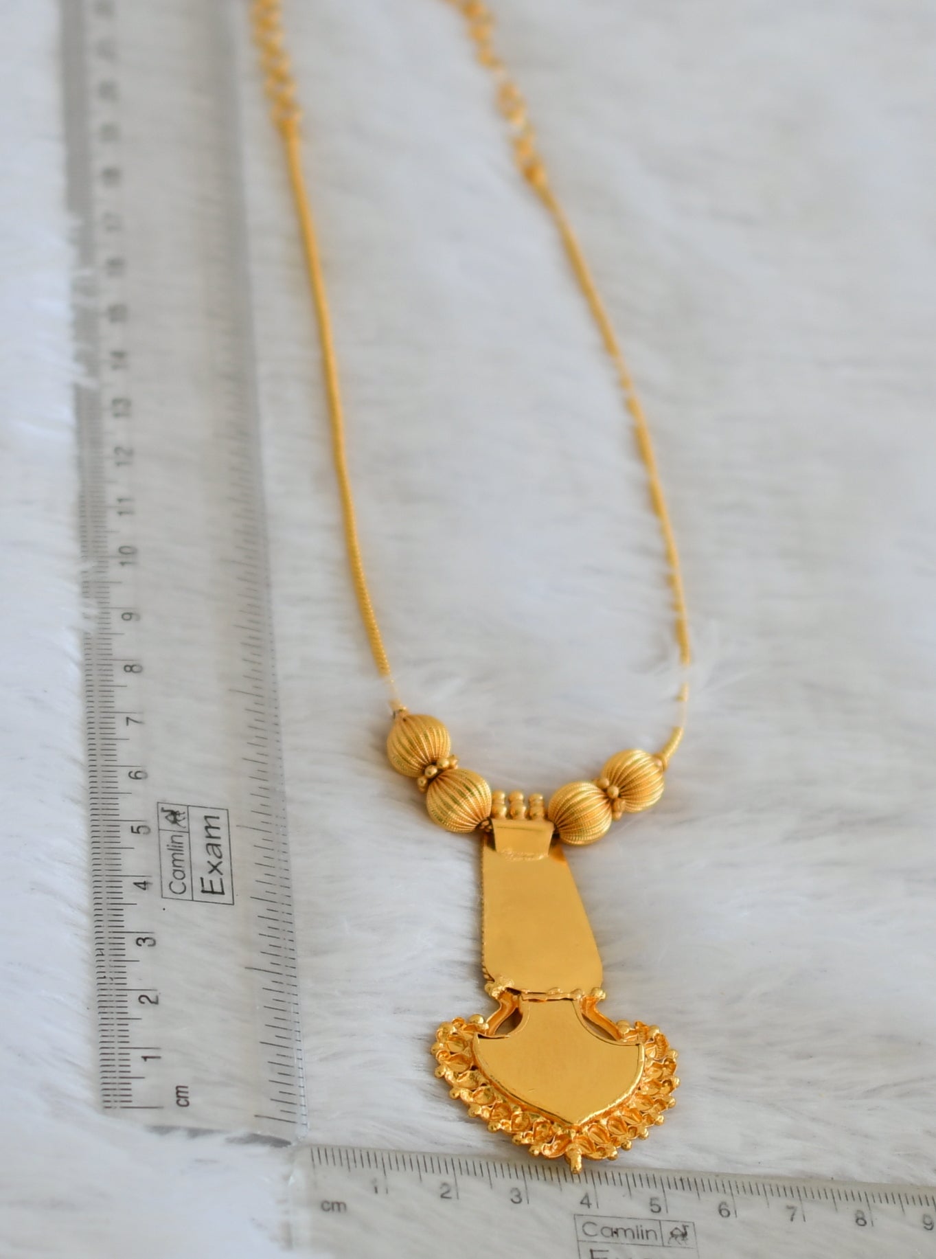 Gold tone kerala style green palakka necklace dj-50304