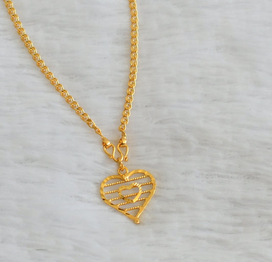 Gold tone 18 inches chain with heart pendant dj-50339